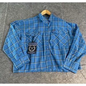 NWT Dixxon Flannel Co Women's Brentwood Cropped Flannel Shirt Blue Plaid Size 2X